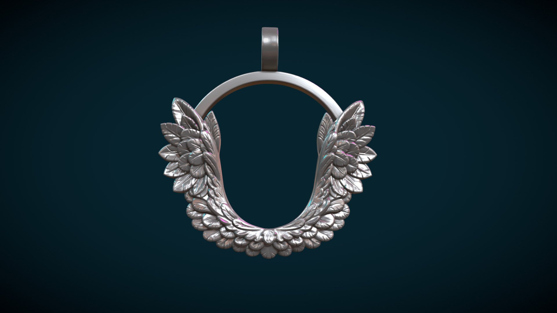 Print ready wings relief. (wings and wings pendant)

Measure units are millimeters, the figure is about 4.5 cm in width.

Mesh is manifold, no holes, no inverted faces, no bad contiguous edges.

Available formats: .blend, .stl, .obj, .fbx, .dae

Here is two versions of the model:

1) WingsX_sld. (blend, .obj, .fbx, .dae. stl) This files contain solid version of the model. The model consists of 398136 triangular faces.

2) WingsX_hlw. (blend, .obj, .fbx, .dae. stl) Here is hollow version of the model. The model consists of 424276 triangular faces.

The bail and the halo(arc) are the separate parts in all versions 3d model