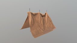 Tent tent, retopology, baked, dirty, ncloth, ue4, unrealengine, substancepainter, substance, asset, pirate
