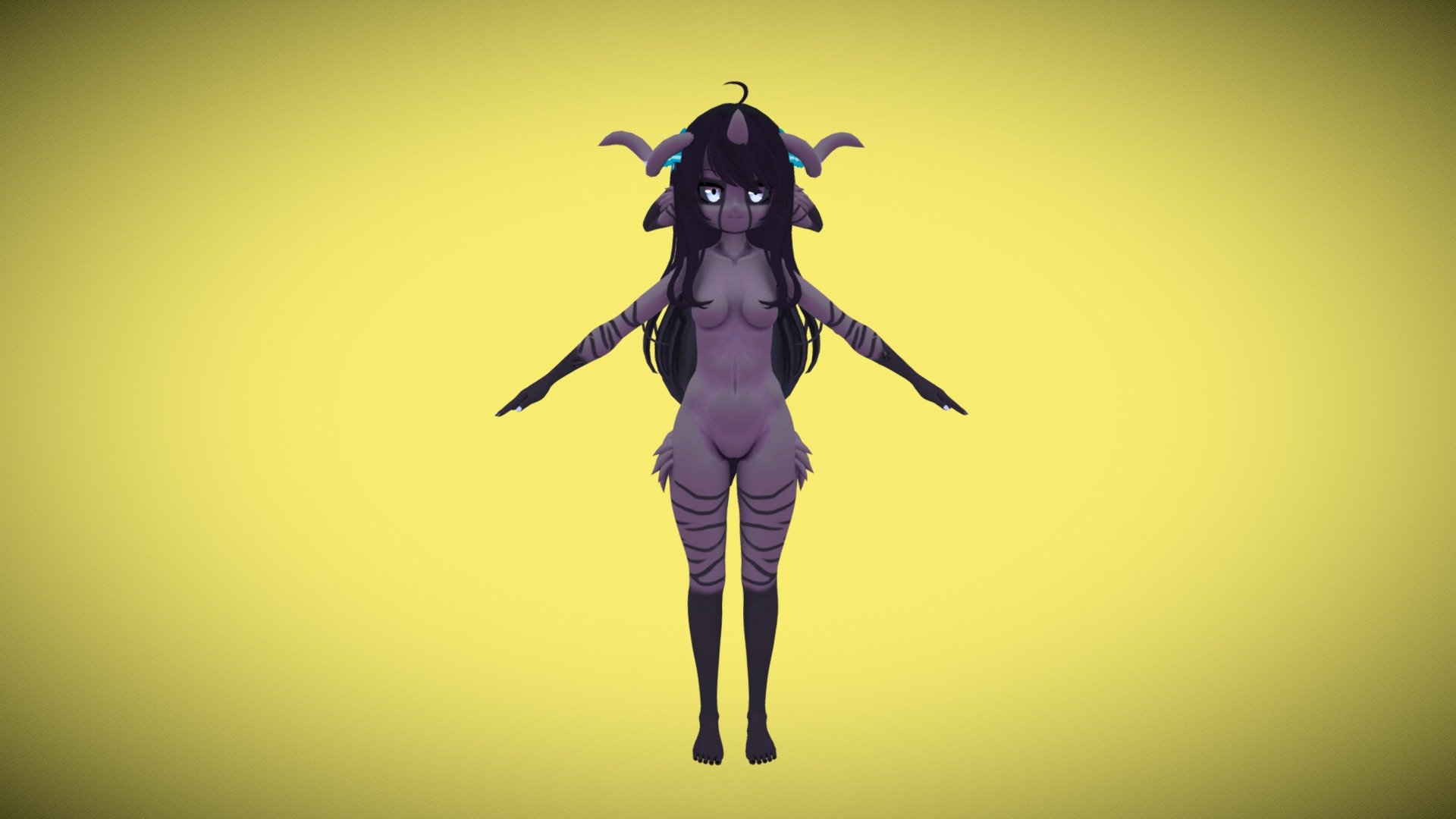Avatar made in 3Dmax
Painted in Substance painter, 
upload in unity - Wispomia VRChat Avatar Commission - 3D model by rockmon 3d model