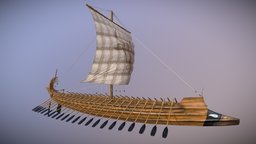Ancient Greek Galley greek, ancient, warship, galley, military, ship, boat