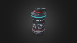 HMX HI-Explosive Grenade grenade, substancepainter, substance, game, model, military, free, gun