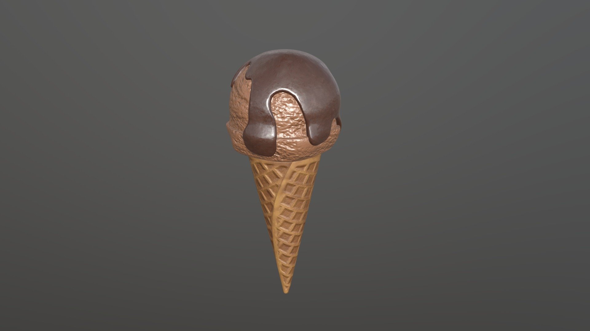 Ice cream ball with chocolate on top in waffle - Buy Royalty Free 3D model by HQ3DMOD (@AivisAstics) 3d model