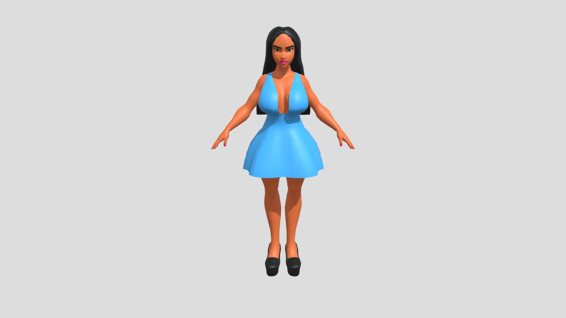 Kim Kardashian Cartoon - Kim Kardashian Cartoon - 3D model by cizeresra 3d model