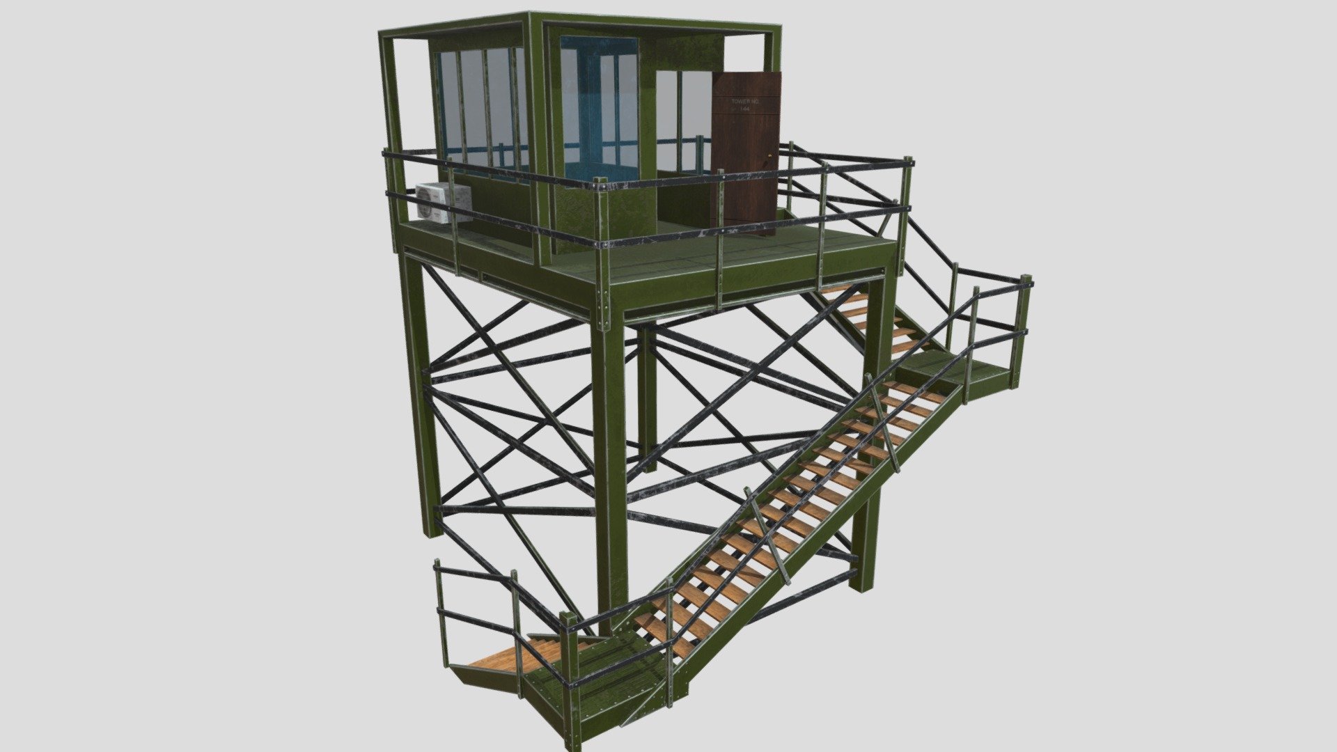 Hi,

This is Military Watch Tower - Low Poly -GameReady. It can be used in Game Engine, its only 2000 Polygons.

thank you - Military Watch Tower - Low Poly -GameReady - Buy Royalty Free 3D model by SamTheMan (@slamet85genji) 3d model