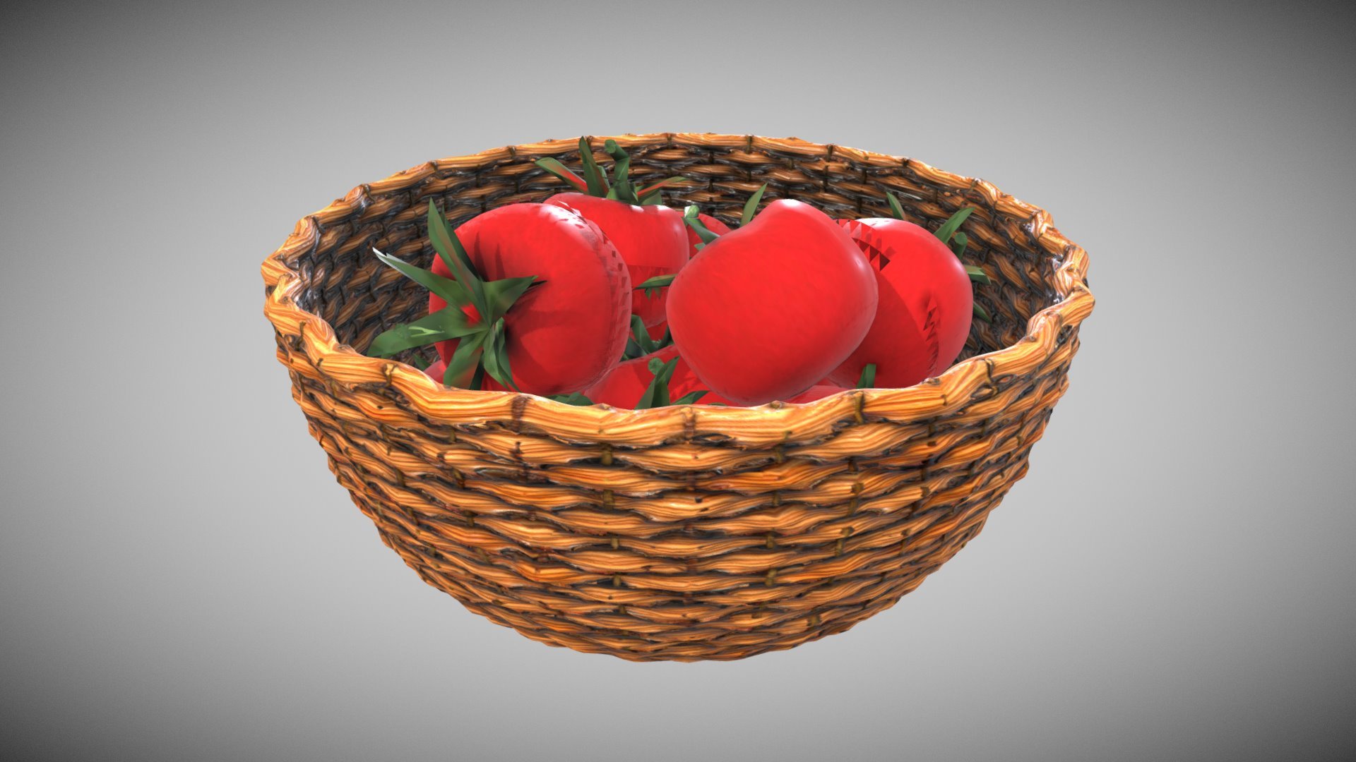 Tomatoes Basket - Buy Royalty Free 3D model by Francesco Coldesina (@topfrank2013) 3d model
