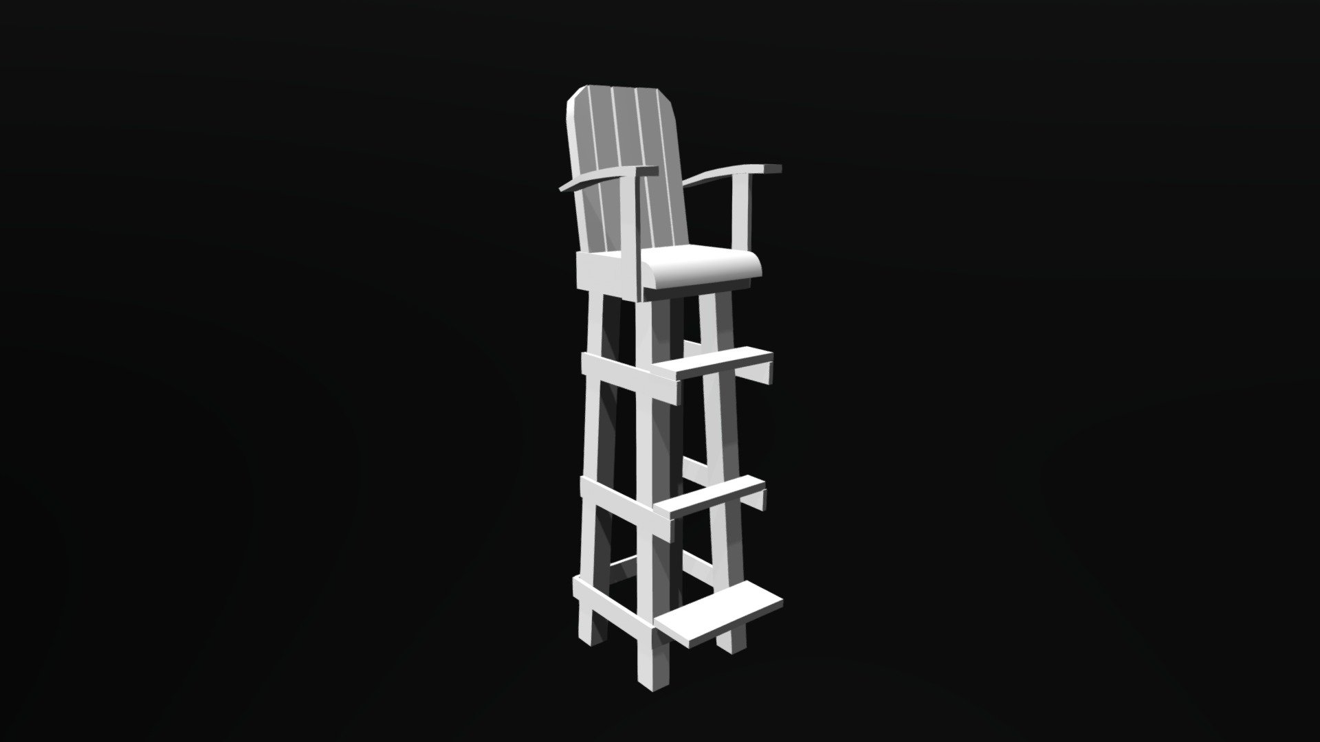 low poly game asset - Lifeguard chair - 3D model by miromyboy 3d model