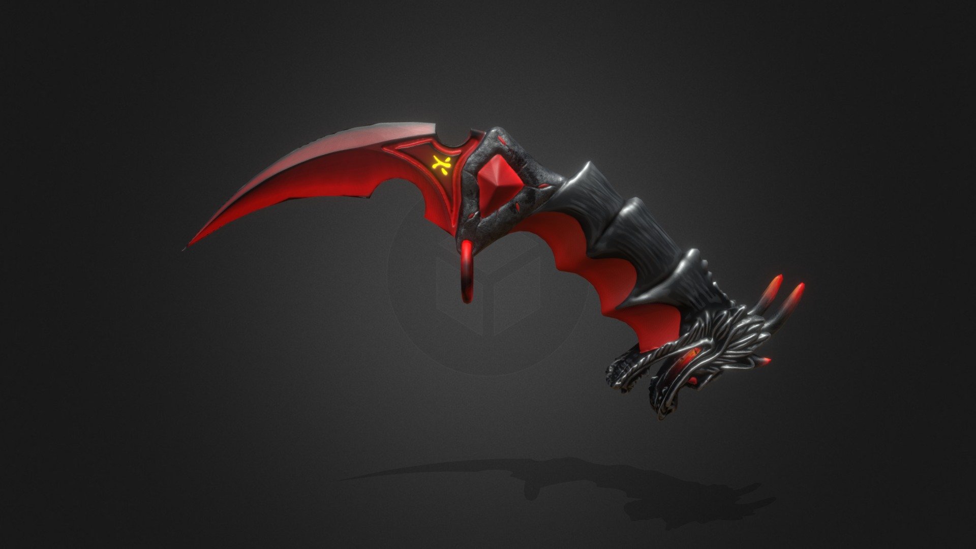 Hello, everyone. I'd like to share my dragon karambit model. Game ready project with optimize poly count 3d model