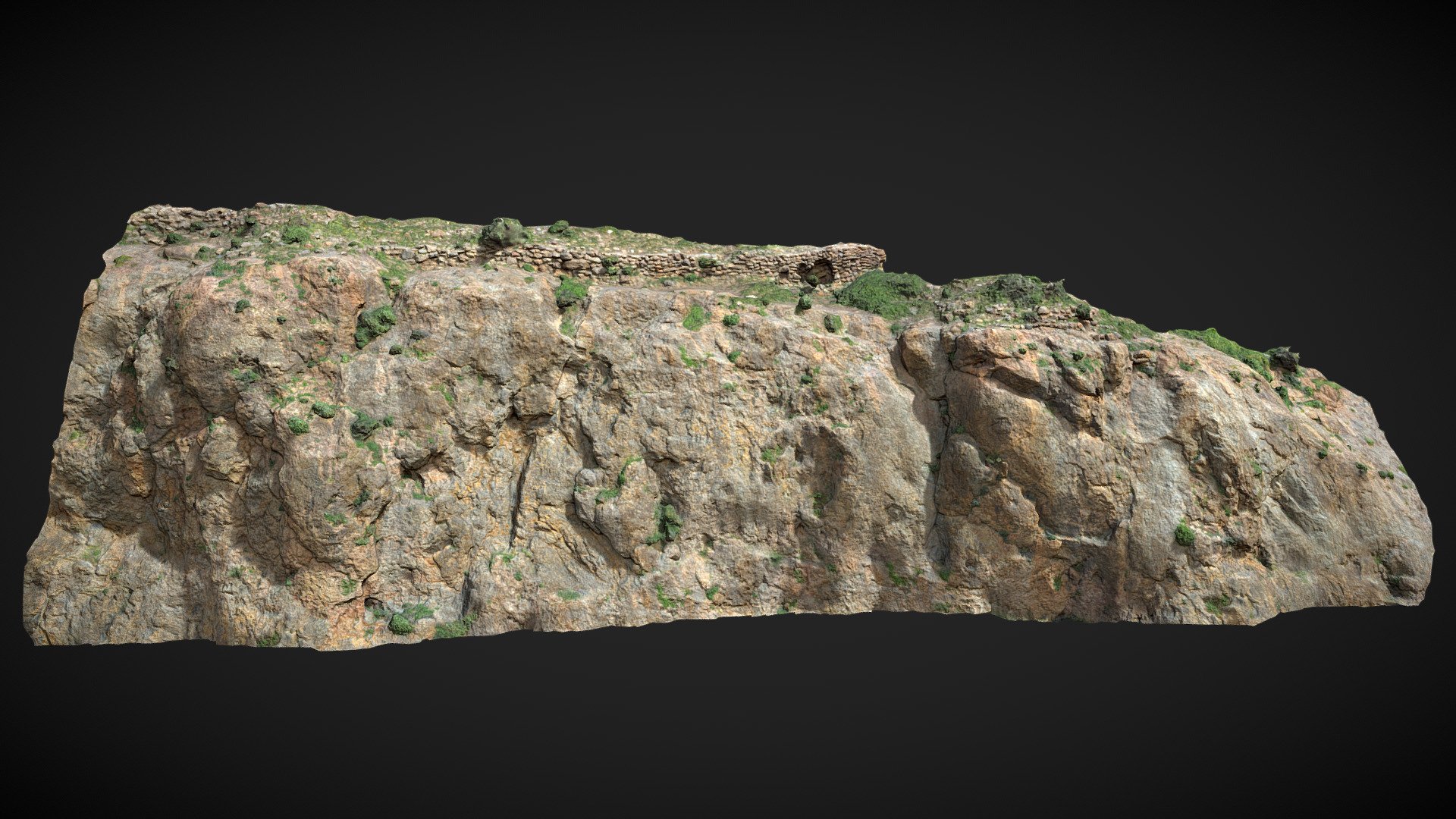 Captured in neutral lighting conditions. Feel free to rotate the lights.

Mountain cliff scan with 8K PBR textures: 




Albedo

Normal

Roughness

Displacement

Ambient Occlusion

Vegetation Scatter Mask

Rendered in Cycles with displacement + adaptive subdivions + vegetation:


Additional Files contain:




blender source file + packed textures

.fbx

.obj

textures 8k

Please let me know if something is not working as it should 3d model