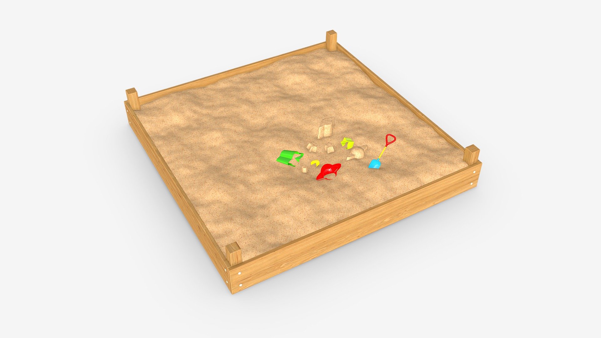 Outdoor sandbox with toys - Buy Royalty Free 3D model by HQ3DMOD (@AivisAstics) 3d model