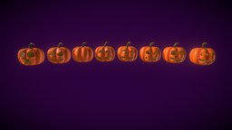 Halloween Pumpkins Set set, pumpkins, low-poly-model, halloween