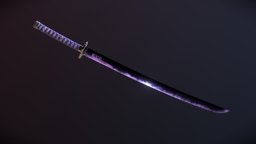 Katana Purple purple, sketchfabweeklychallenge, katana_sword, weapon