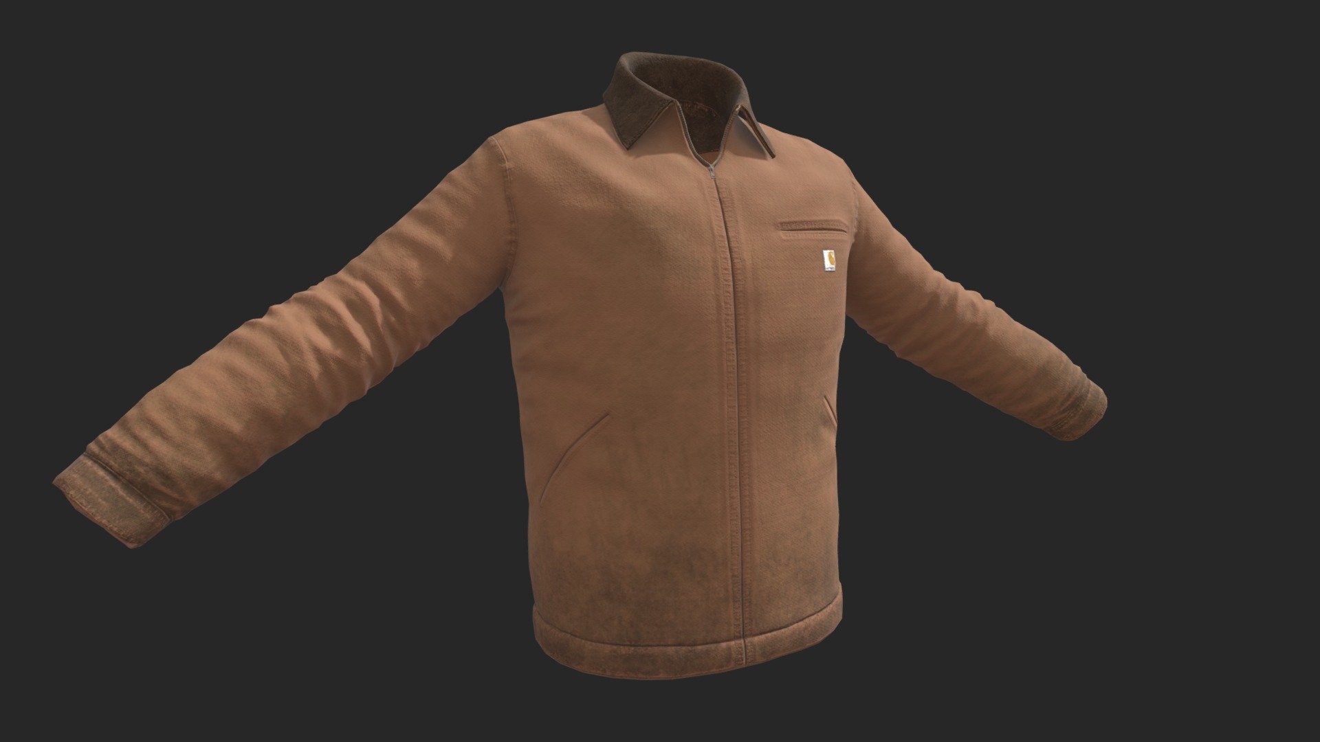 Carhartt Detroit Jacket modeled in Maya, sculpted in ZBrush, and textured in Substance Painter 3d model
