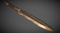 Dagger Low poly egypt, egyptian, gladius, downloadable, low-poly, sword, fantasy, dagger