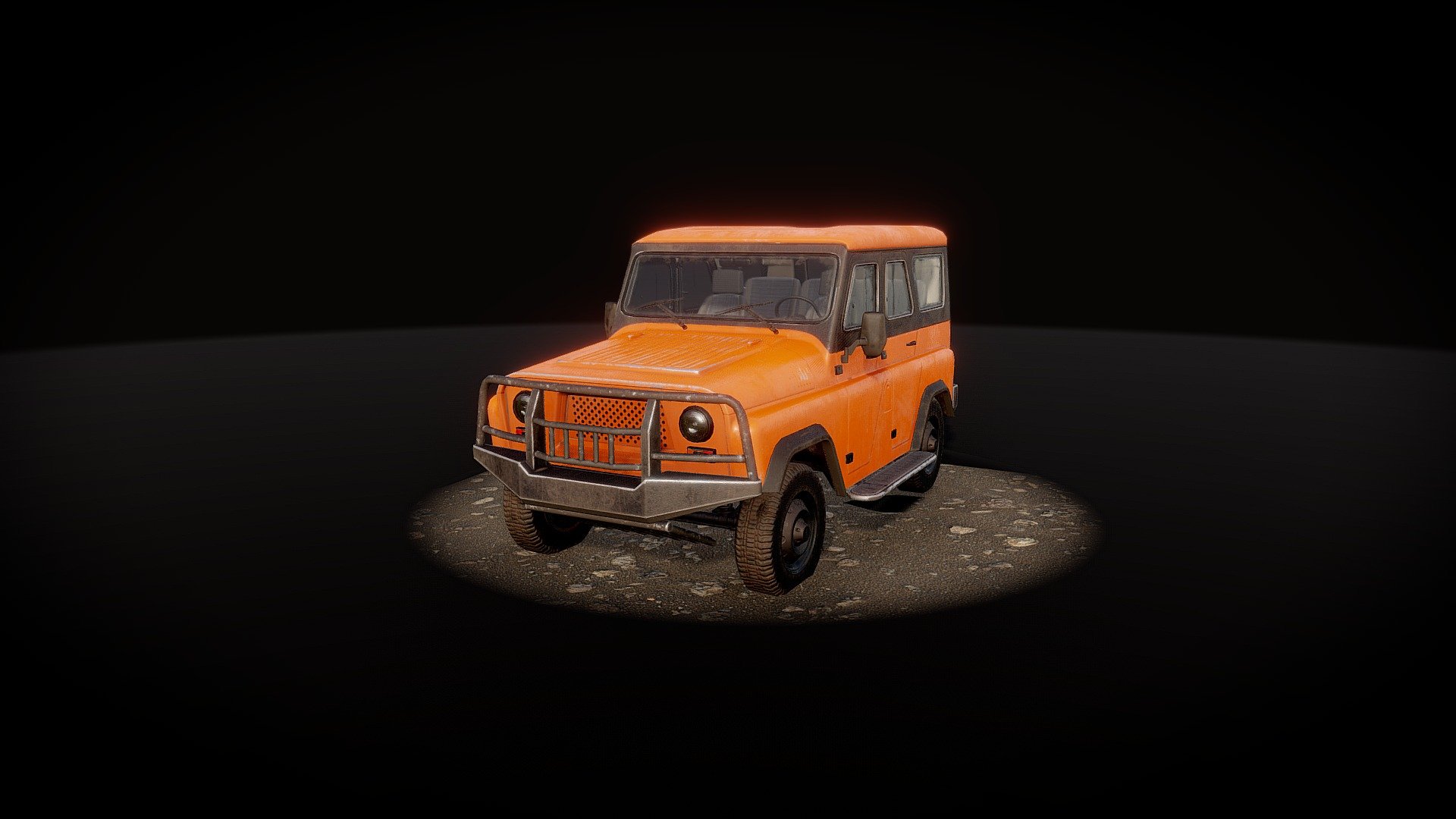 Based on UAZ Hunter Expedition Edition, inspired by the SnowRunner game
_
With this project I would to improve my rigging skills, work with animation modifier in Blender and discover Marmoset Toolbag for myself. Made in Blender and Substance Painter.

Full project: https://www.artstation.com/artwork/aRKa3q

YouTube: https://www.youtube.com/watch?v=ie6aHNIu6Wk - Red Expedition (UAZ Hunter) - Download Free 3D model by tafooR 3d model