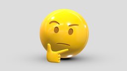 Apple Thinking Face face, set, apple, messenger, smart, pack, collection, icon, vr, ar, smartphone, android, ios, samsung, phone, print, logo, cellphone, facebook, emoticon, emotion, emoji, chatting, animoji, asset, game, 3d, low, poly, mobile, funny, emojis, memoji