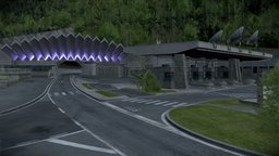 France, Tunnel Du Mont Blanc france, scene, traffic, buildings, urban, highway, road, driving, alps, landmark, booth, mont, simulator, realistic, game-ready, mountains, switzerland, carpark, blanc, roundabout, toll, pbr-texturing, street, environment