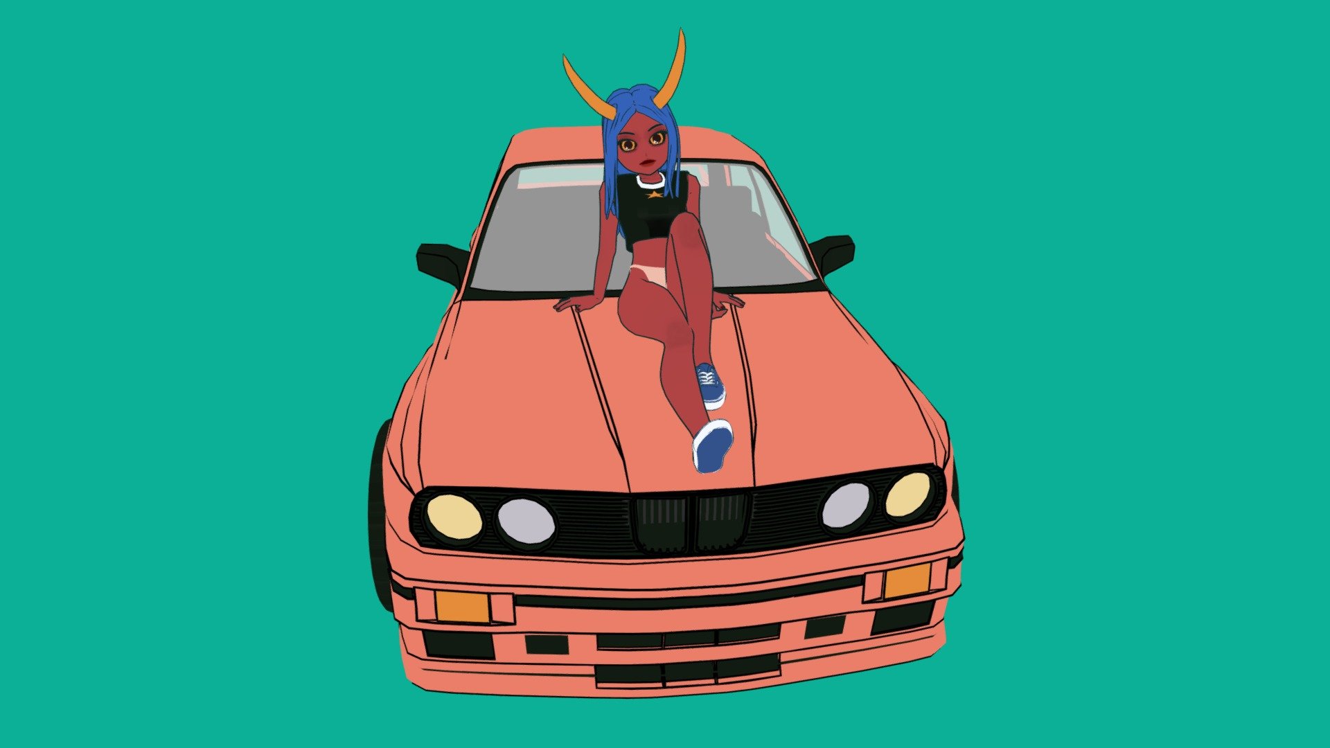 some more progress :)

car model was made by @Lexyc16 - demon girl chiling on her E3 - Download Free 3D model by Jesus aponza (@Jesusaponza) 3d model