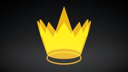 Low Poly Crown crown, props, low-poly-model, low-poly, low-poly-crown, yellow-crown, halo-crown, cartoon-crown