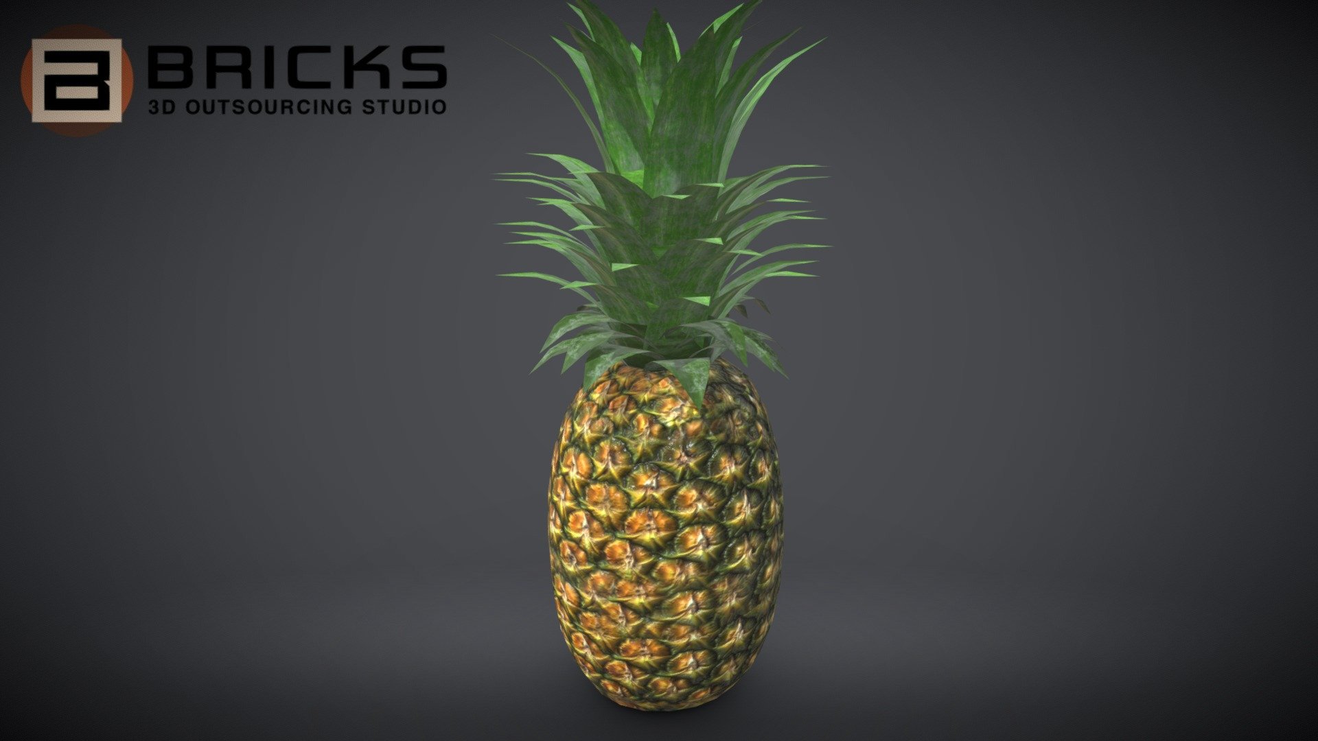 PBR Food Asset:
Pineapple
Polycount: 1556
Vertex count: 1382
Texture Size: 2048px x 2048px
Normal: OpenGL

If you need any adjust in file please contact us: team@bricks3dstudio.com

Hire us: tringuyen@bricks3dstudio.com
Here is us: https://www.bricks3dstudio.com/
        https://www.artstation.com/bricksstudio
        https://www.facebook.com/Bricks3dstudio/
        https://www.linkedin.com/in/bricks-studio-b10462252/ - Pineapple - Buy Royalty Free 3D model by Bricks Studio (@bricks3dstudio) 3d model