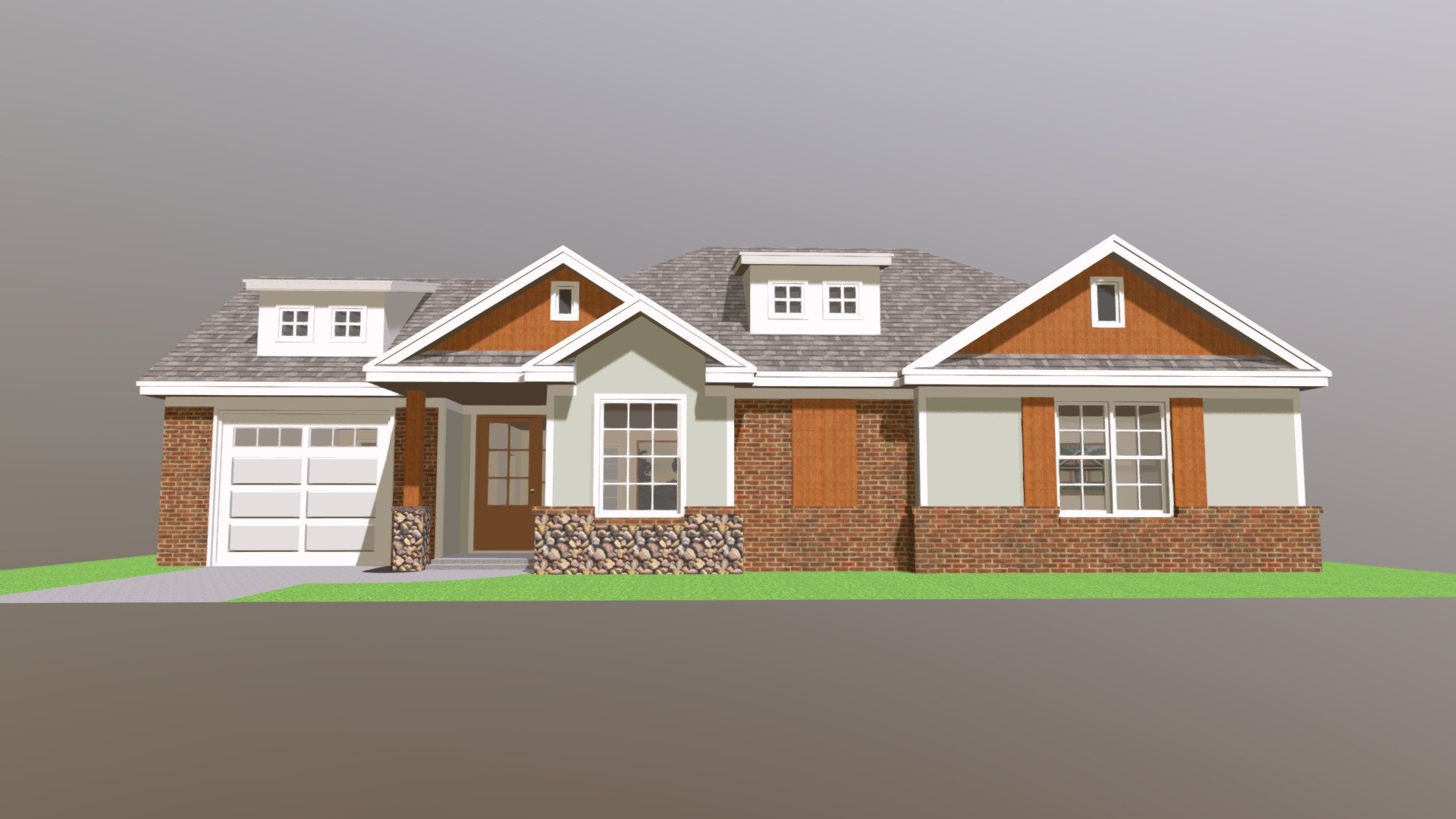 Ranch-Style House - Ranch-Style House - Download Free 3D model by rcfranklin 3d model