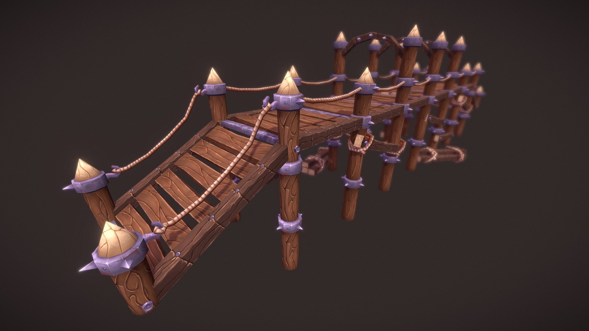 Optimized and game ready Wooden Bridge.  If you need Unity 3D ready package, please visit my Asset Store page -link removed-  More works can be found here https://www.zugzugstudio.com/ https://www.artstation.com/zugzug - Big Wooden Bridge - Buy Royalty Free 3D model by ZugZug Art (@zugzug) 3d model