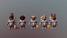 Astro Dogs cute, dog, puppy, astronaut, pug, cosmonaut, shiba, stylized, space