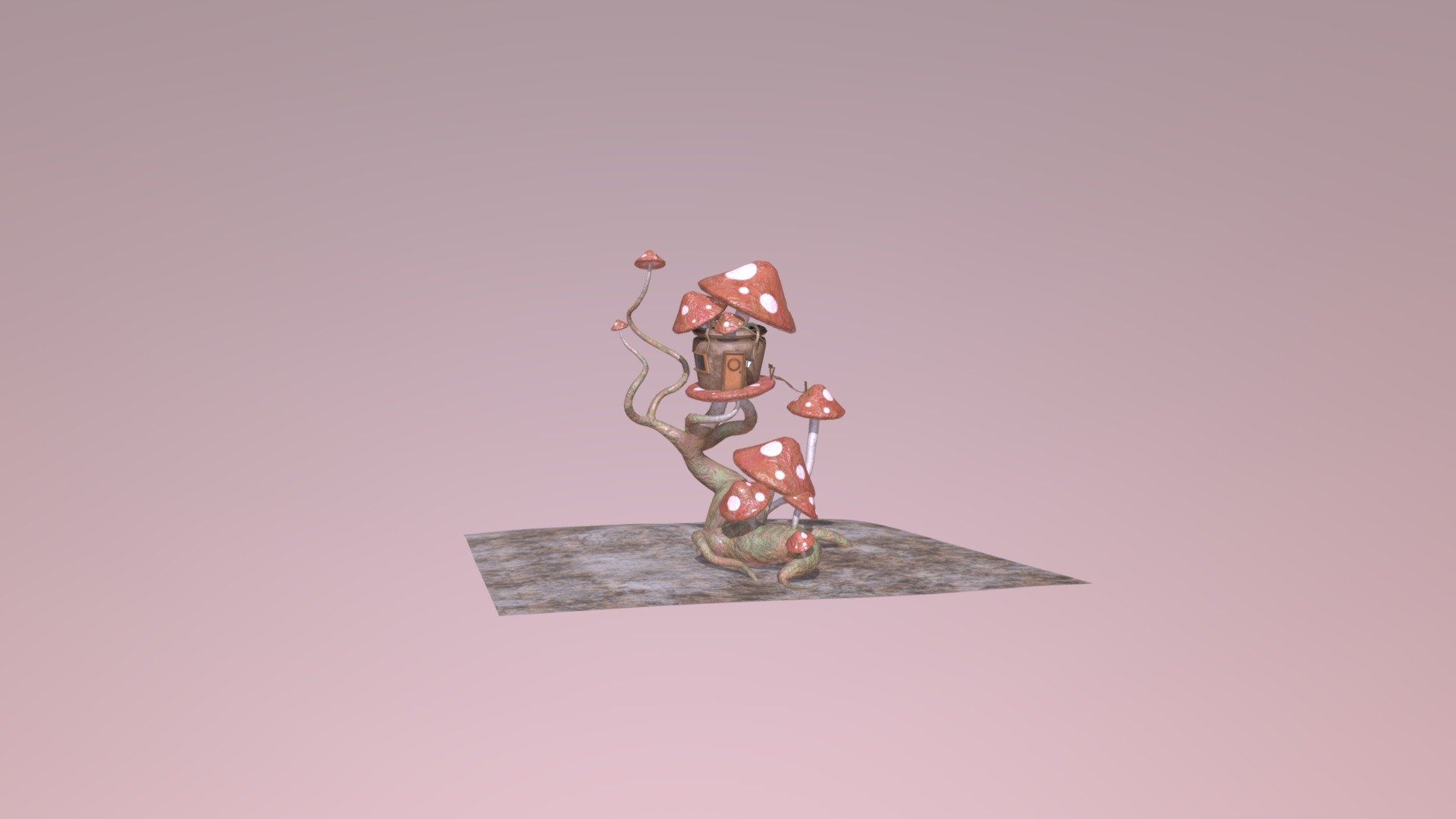 Mushroom_Tree_house - 3D model by kennyyoeliko 3d model