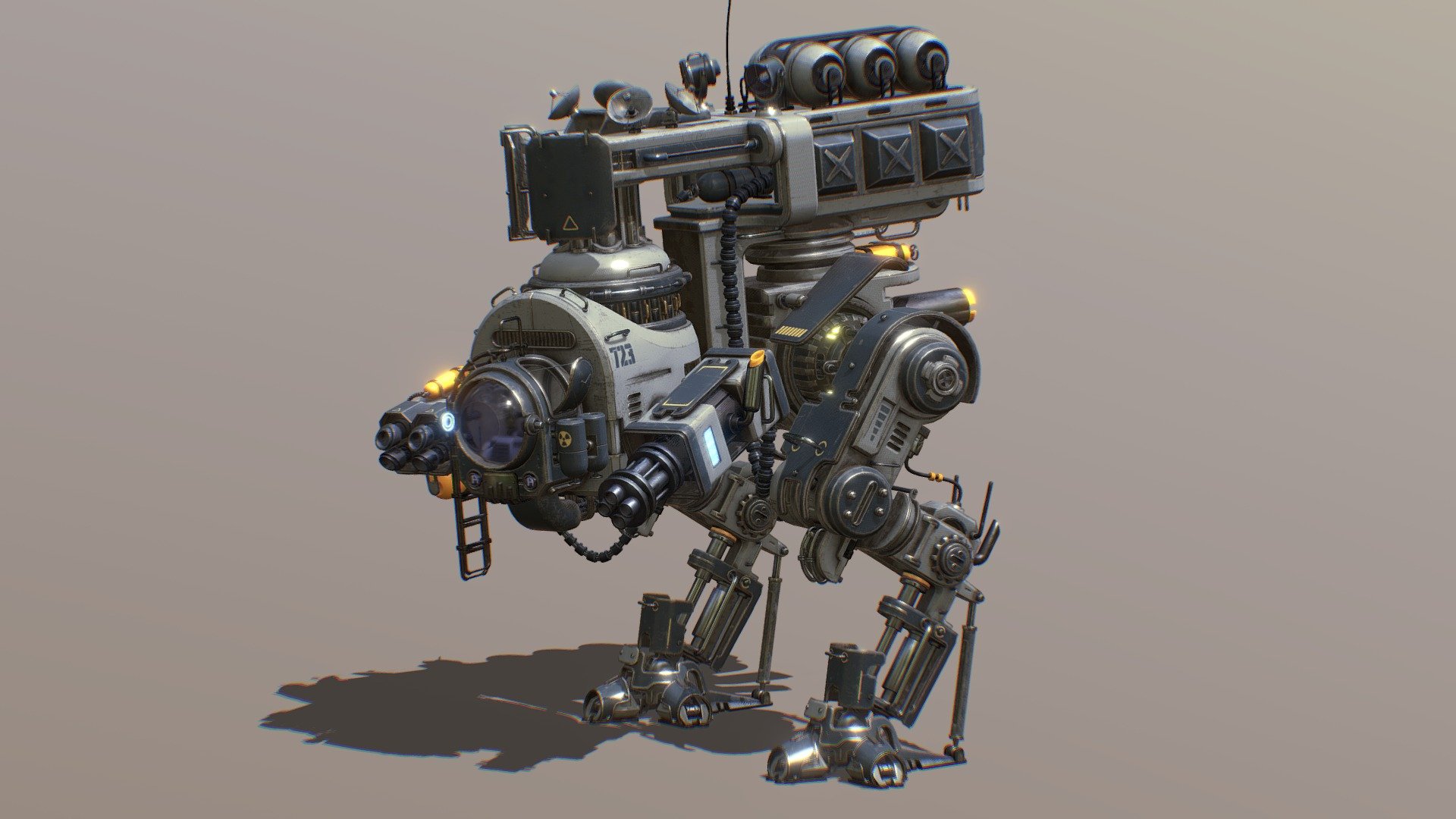The Leviathan Police Mech was a simple mech concept I made as a fun personal project.

It was made with Blender 3.6.4 3d model