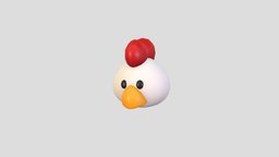 Prop130 Chicken Head face, cute, little, baby, bird, kid, toy, prop, fashion, chicken, ar, anonymous, accessory, farm, head, mask, costume, character, cartoon, animal