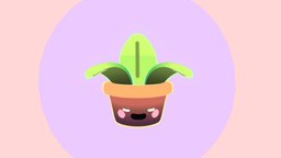 The Plantinha plant, cute, flat, beginner-model, plantvase, lowpoly, beginner