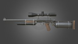 Post apocalyptic sniper air rifle game-asset, game-model, post-apocalypse, game, weapons, gun