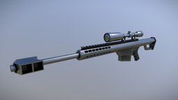 M82A Sniper Rifle barrett, m82a1, sniper, sniper-rifle, barrett-m82, pbr-texturing, m82a, pbr, lowpoly