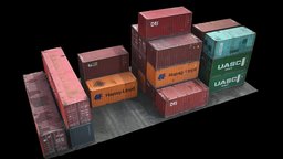 cargo containers set photogrammetry drone, set, containers, cargo, photoscan, photogrammetry, scan, air, industrial