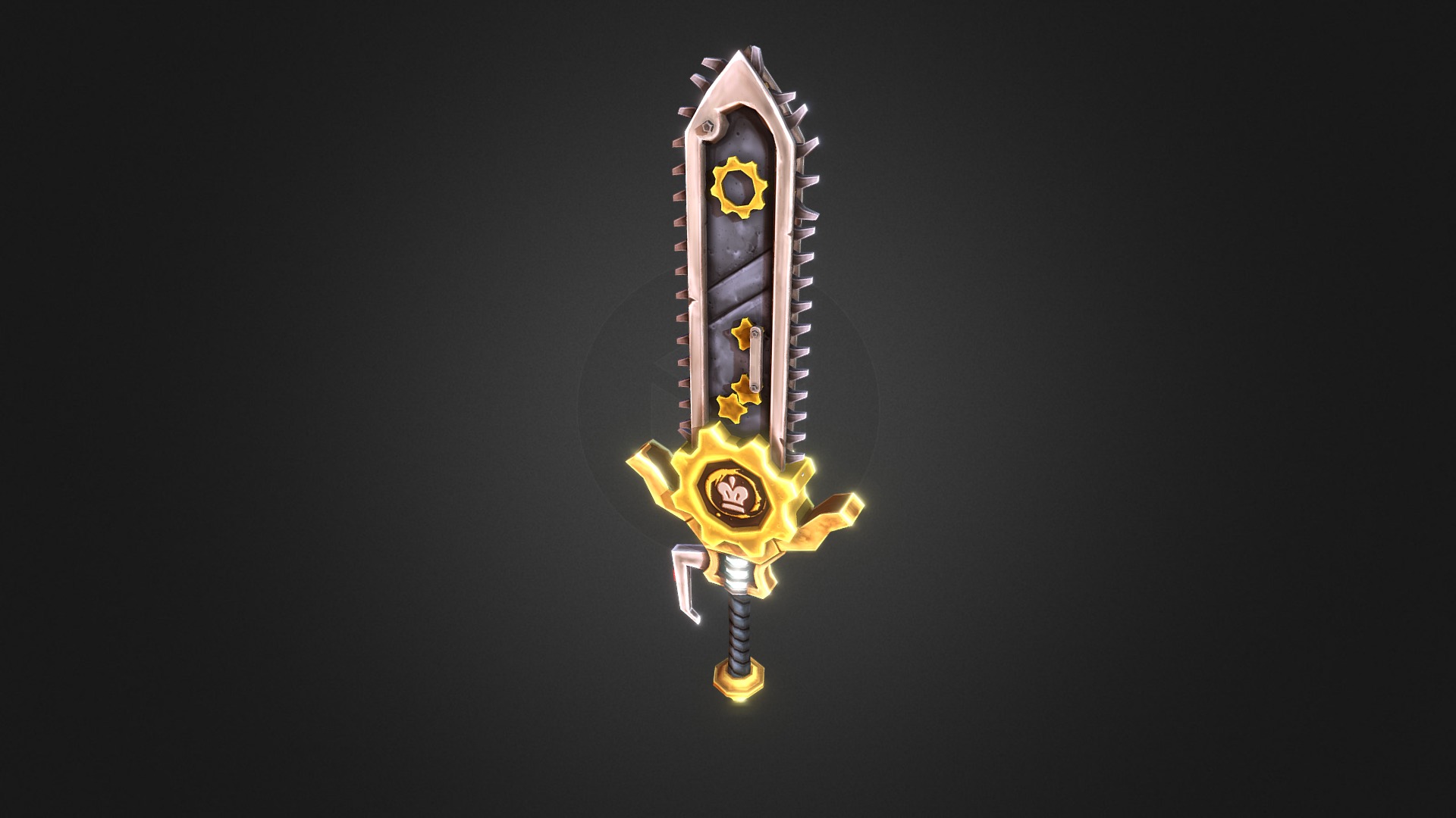 This is a fully hand-painted, animated, chainsaw-themed dagger. The &lsquo;root' bone was placed in the handle so you can easily parent it to your character's hand 3d model