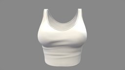 Female Tucked In White Tank Top