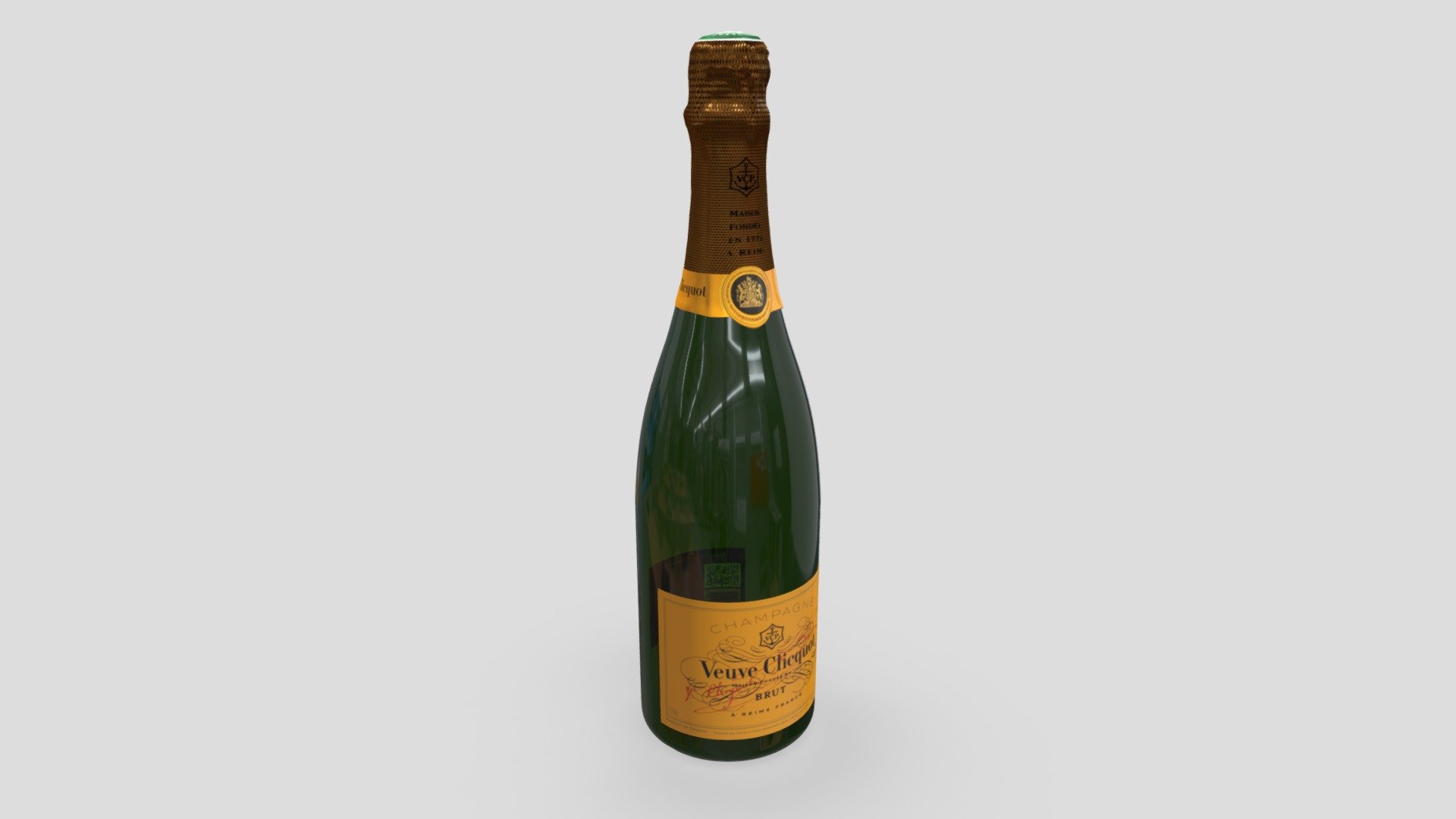Bottle of Veuve Clicquot Champagne - champagne veuveclicquot - 3D model by Antoine.Fraysse 3d model