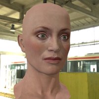 The 3d model Lotte Verbeek head. anatomy, people, photorealistic, obj, head, woman, celebrity, actor, hollywood, lotte, verbeek, character, 3d, low, poly, model, female, human, textured, download