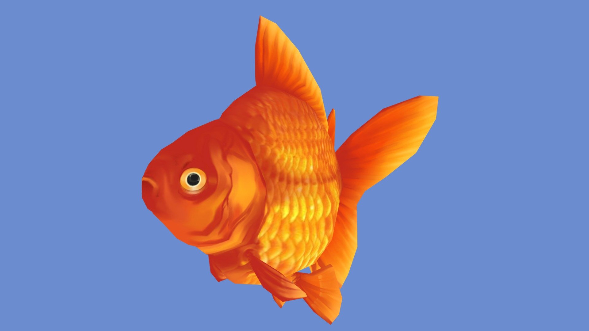 The Goldfish is 394 Poly and on a 512 x 512 diffuse map 3d model