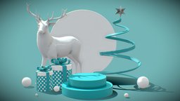 Christmas Mood Interior tree, winter, santa, deer, new, christmas, claus, mood, year, vibes, christmastime, blue, interior, christmasmood