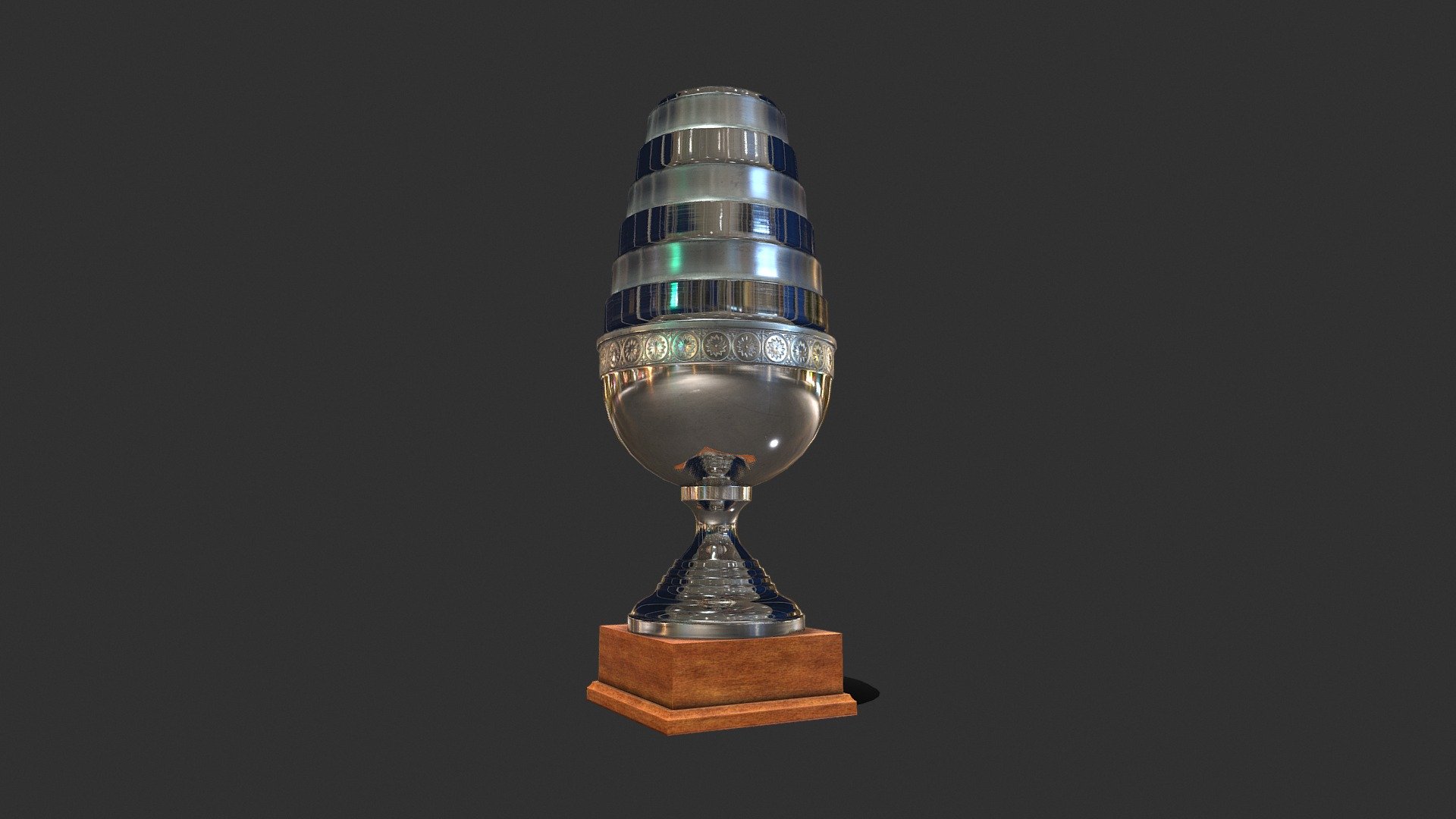 3D model of ESL ESL Trophy PBR
- 4k Resolution of textures
- Originally created with 3ds Max 2018 
- Textured created with Substance Painter 


Texture Set: 
Diffuse, Base Color, IOR, gloss, heigh, ior, normal, reflection, specular, AO, metallic, roughness
Special notes: 
.fbx format is recommended for import in other 3d software. If your software doesn't support .fbx format, please use 3ds format; .obj, format was exported from 3ds Max. 
The geometry for .obj format is set to tris.
 - ESL Trophy PBR - Buy Royalty Free 3D model by danielmikulik 3d model