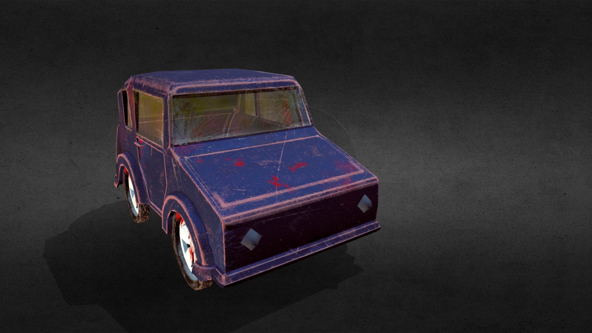 A stylized old car
modeling by 3D Max 
texturing by Substance Painter - Horror_wrecked_rusty_car - 3D model by Aya.Ibrahim.ElSaftawi 3d model