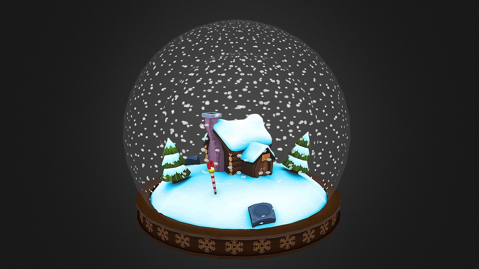 Finally got around to making a 3D Christmas card which I can now send on line thanks to Sketchfab! - Snow Globe - Buy Royalty Free 3D model by richardK 3d model
