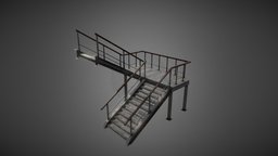 Stairs baking, ladder, ramp, metal, 3dsmax2018, low-poly, stair, 3dsmax, modelling