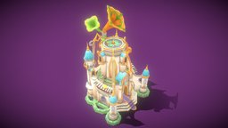 Music castle music, singer, song, tune, casle, handpainted, blender, lowpoly, castle-tower