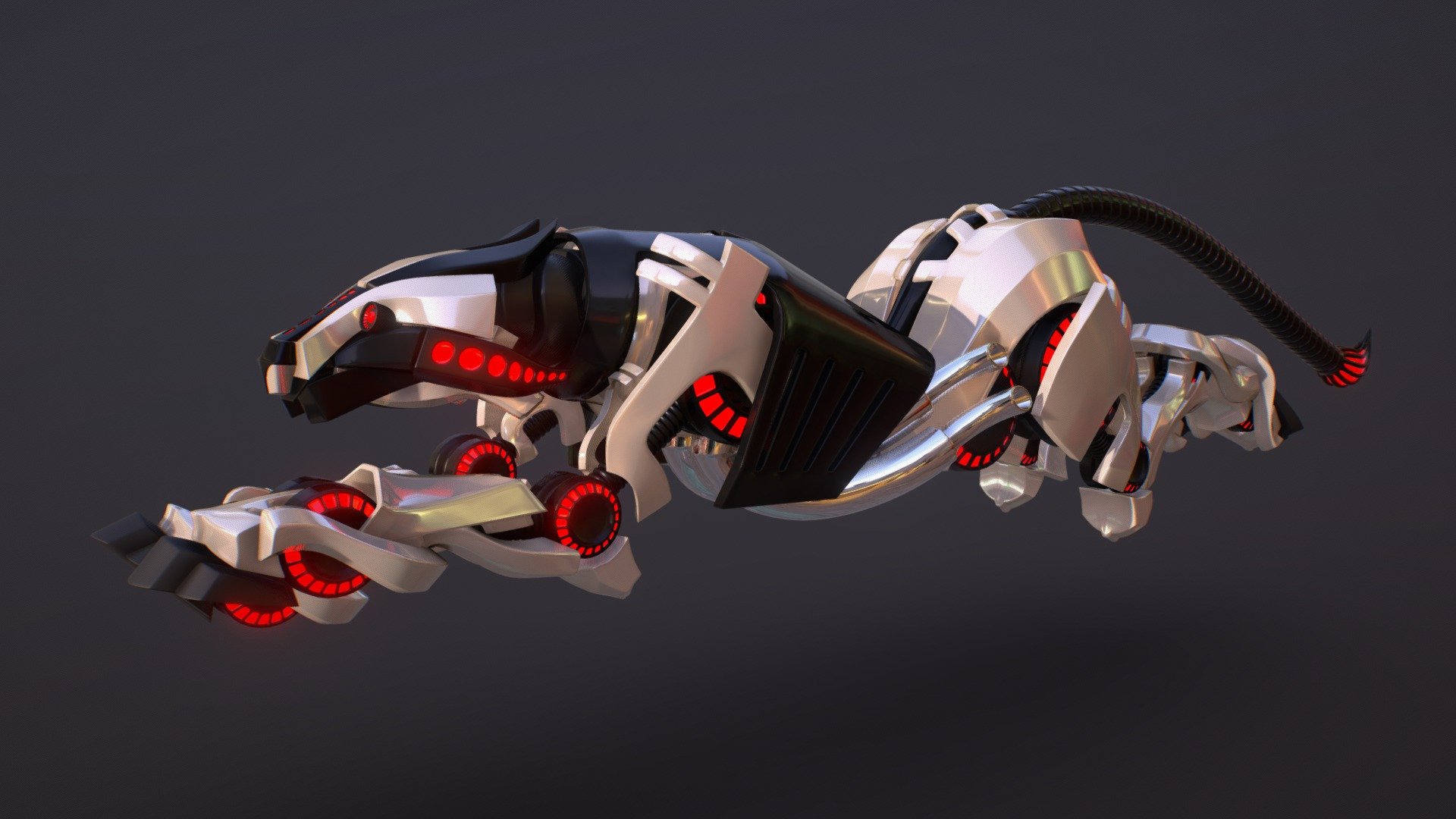 Mechanical Cheetah
For more informations : https://www.youtube.com/watch?v=hbdX-ECnIsQ&amp;amp;t - Robot Cheetah - Buy Royalty Free 3D model by Split Studios (@splitstudios) 3d model