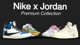 Nike x Jordan Premium Collection shoe, one, style, leather, white, high, fashion, off, pack, collection, force, nike, waffle, bundle, premium, iconic, jordan, dunk, offwhite, lowpoly, air, 1, sacai, noai