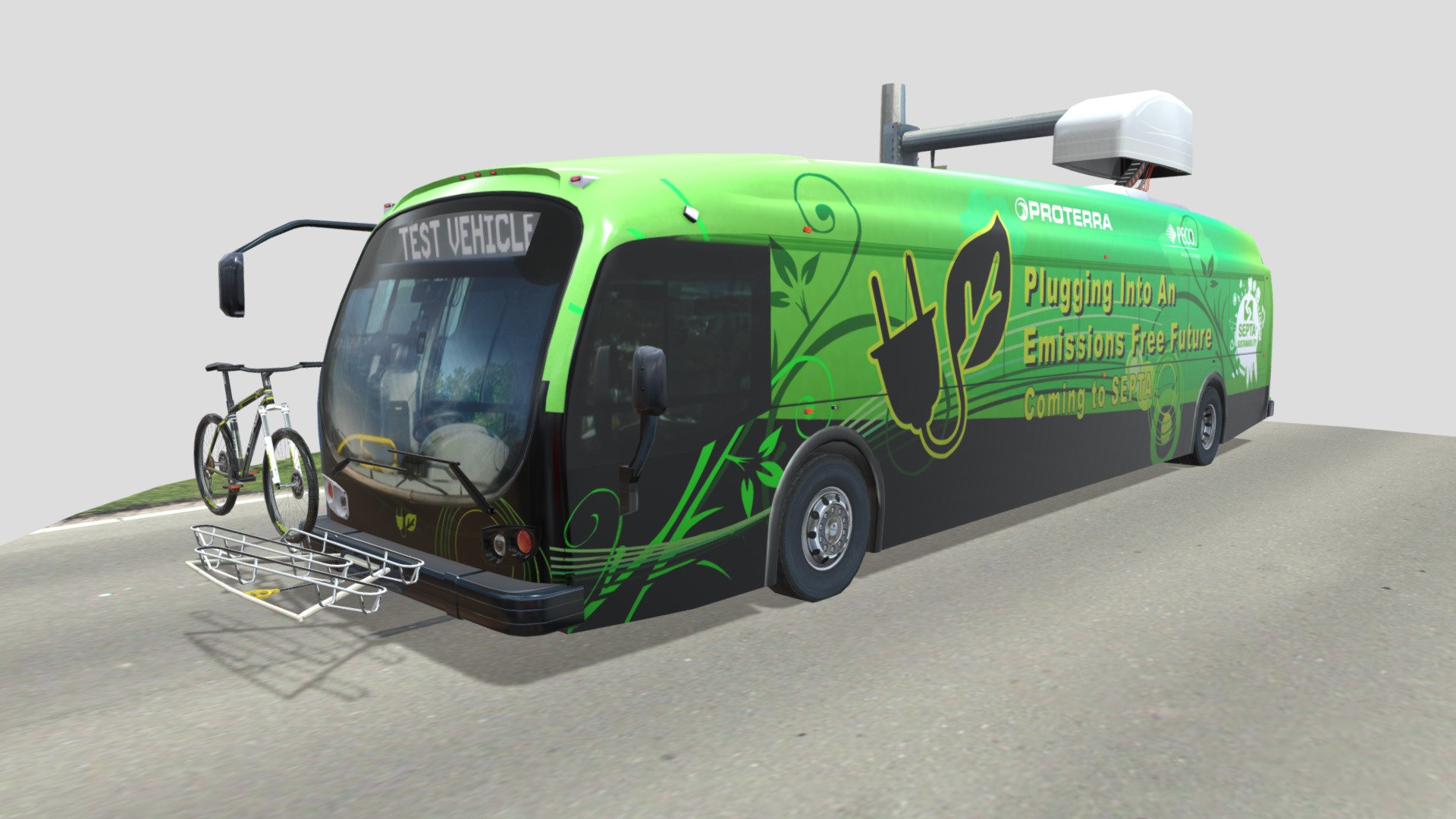 Proterra Catalyst Electric Bus Septa Green - Buy Royalty Free 3D model by paperscan 3d model