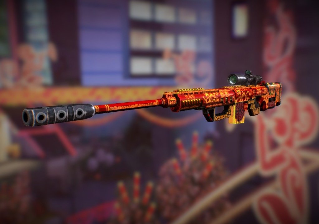 Dragon Rose - the exclusive sniper rifle which was obtainable exclusively through the Chinese New Year time-limited event 3d model