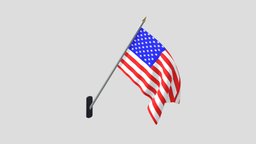 American Flag Pole red, flag, america, american, national, substancepainter, substance, usa