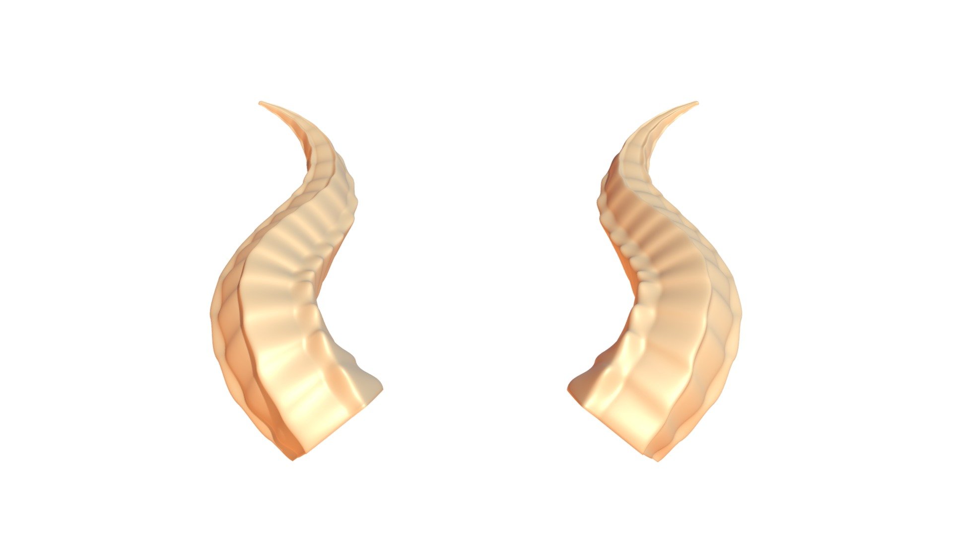High poly model of horns, ready to be 3D printed and go to hell. Author's work. Size ONE horn: 57 x 130 x 114 mm. Volume: 85 cm3. Head place = 50 mm 3d model